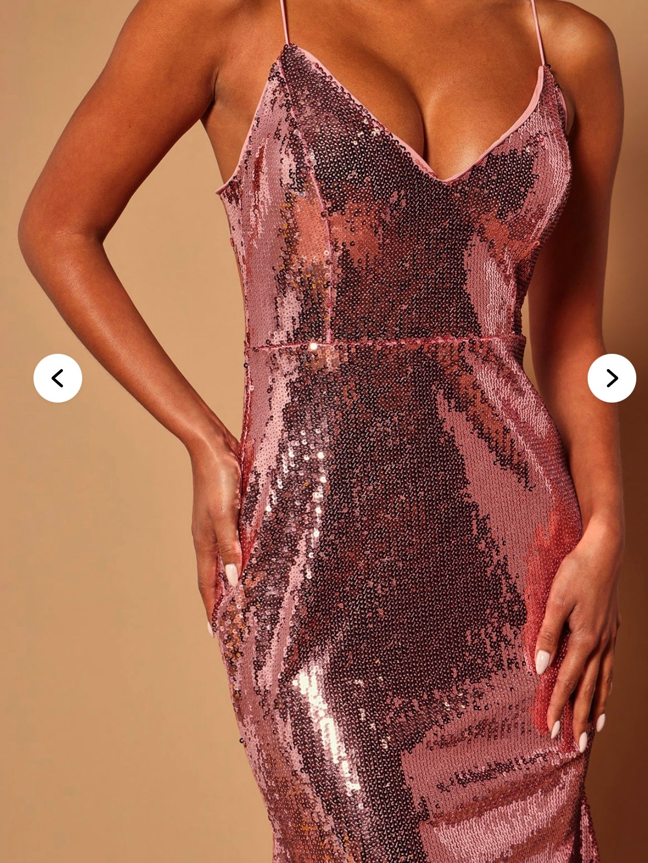 vestido lentejuelas rosa metálico