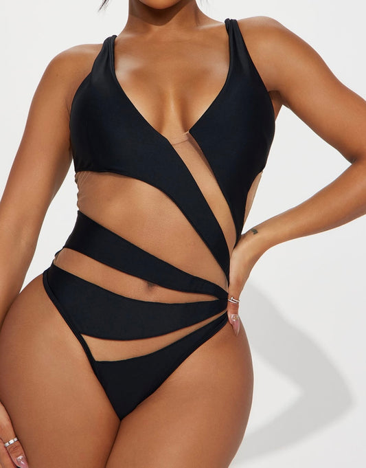 Traje de baño complto con transaprencias