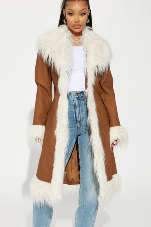 Saco de pelos y faux suede