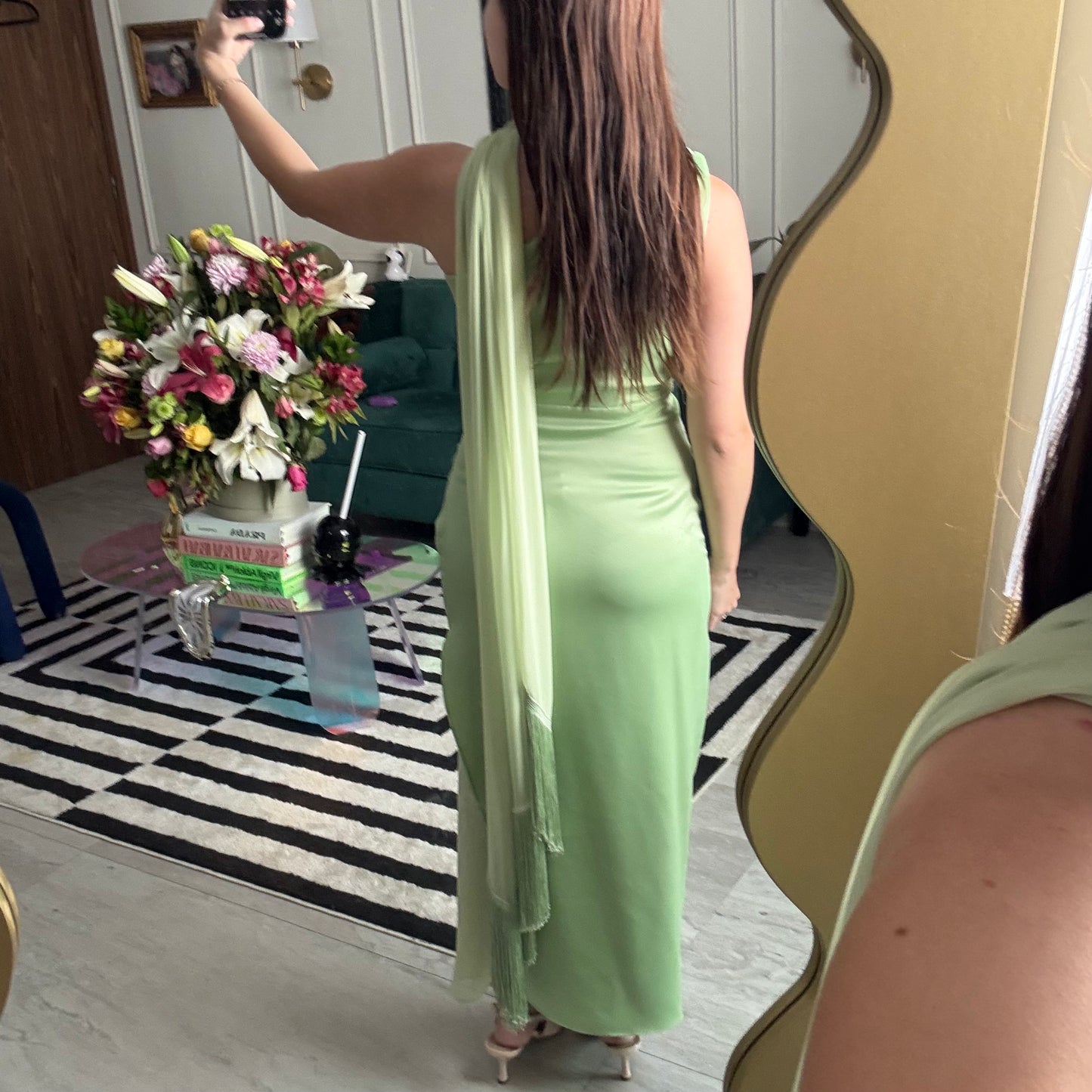 Vestido pistache midi Lady Pipa