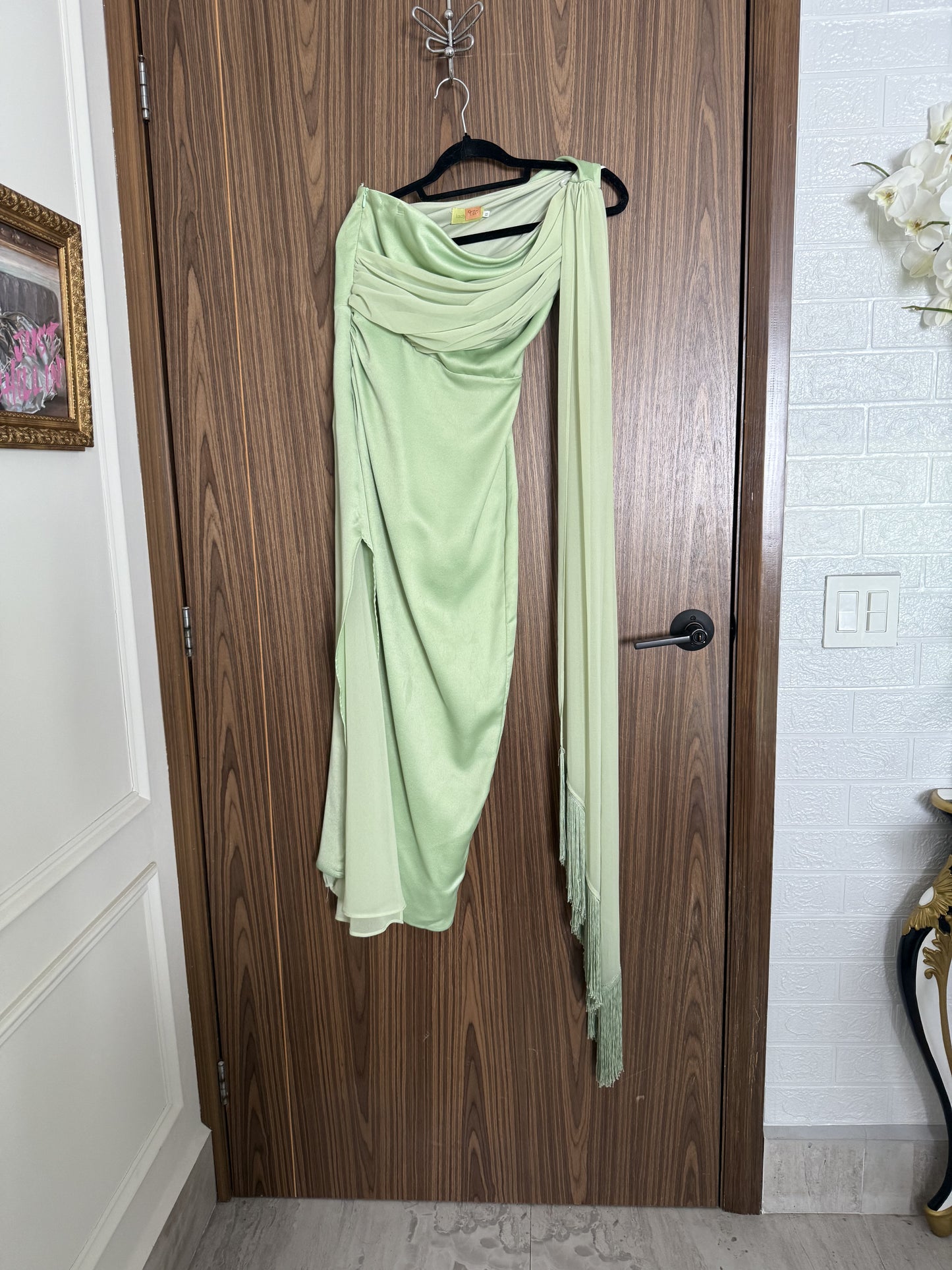 Vestido pistache midi Lady Pipa