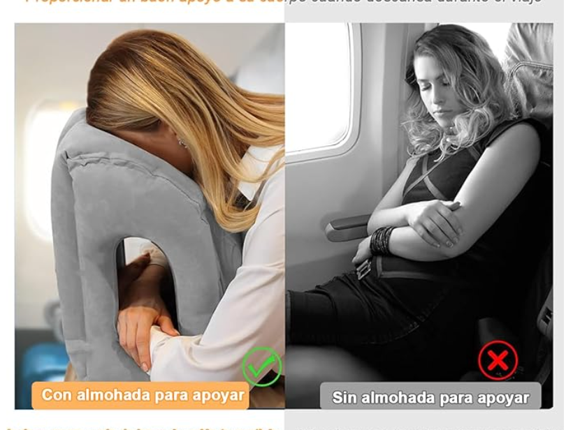 Almohada Inflable para viaje en avión