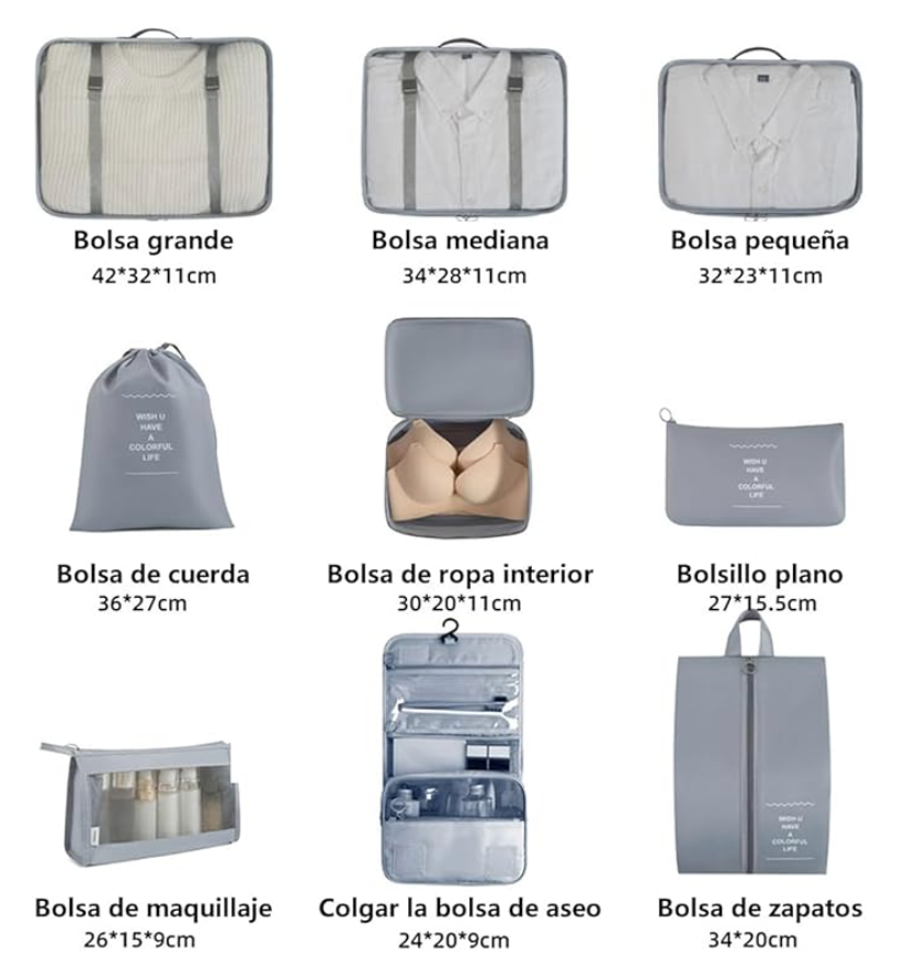 9 cubos para empacar