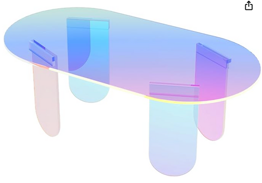 Coffee table iridiscente de acrílico