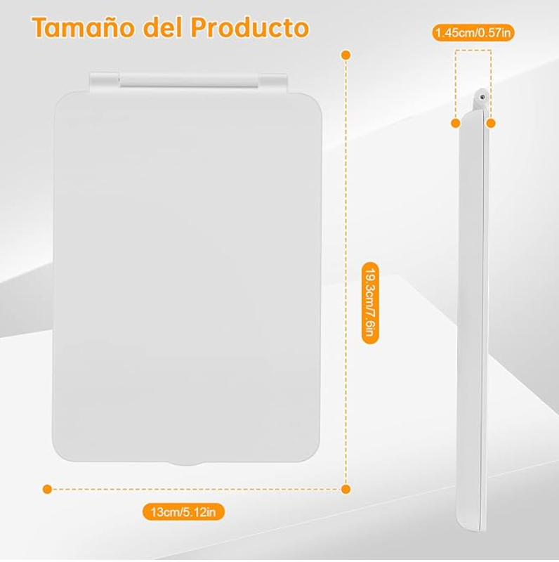 Espejo de viaje con luz led ultradelgado
