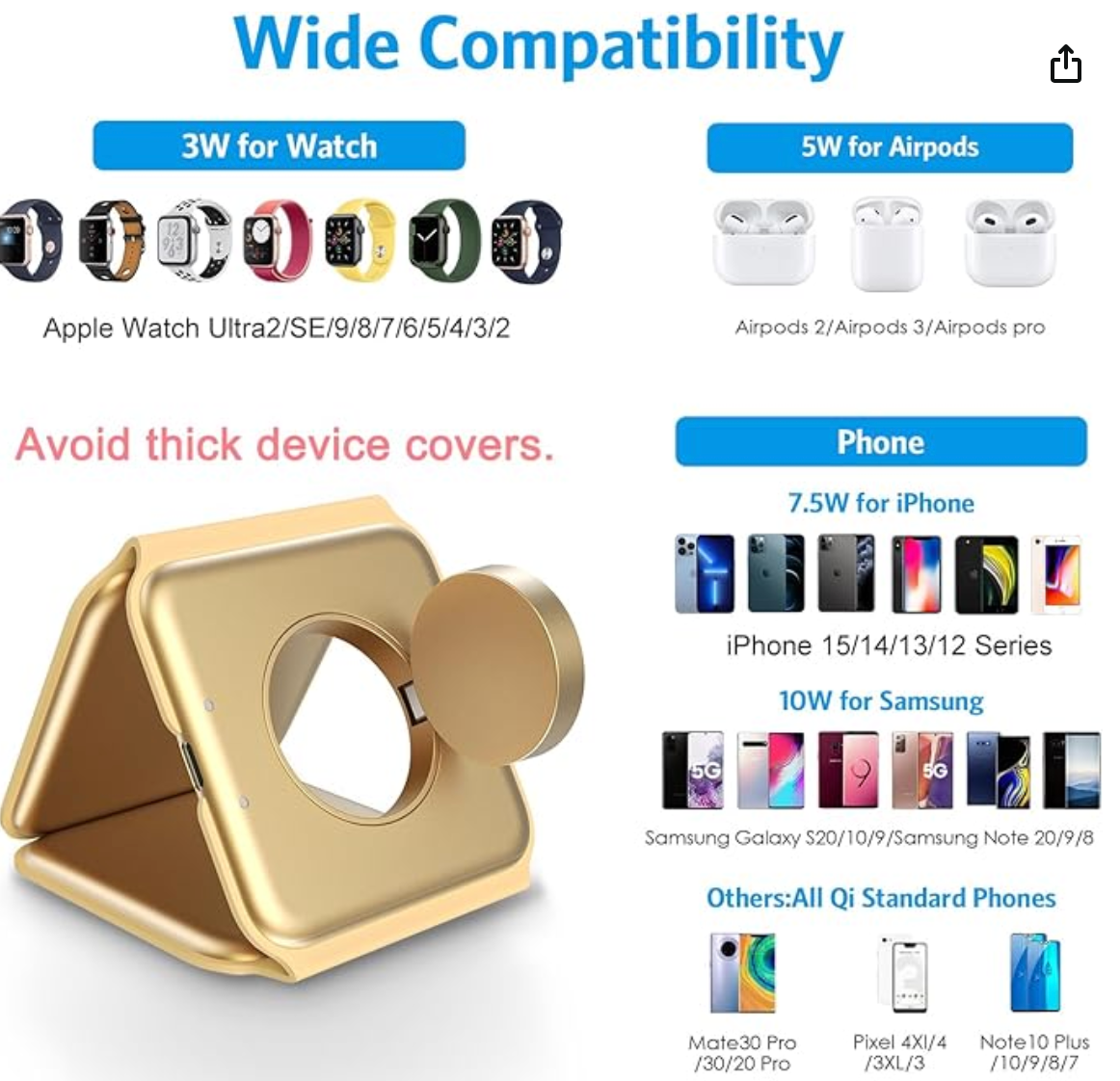 Cargador inalámbrico 3 en 1