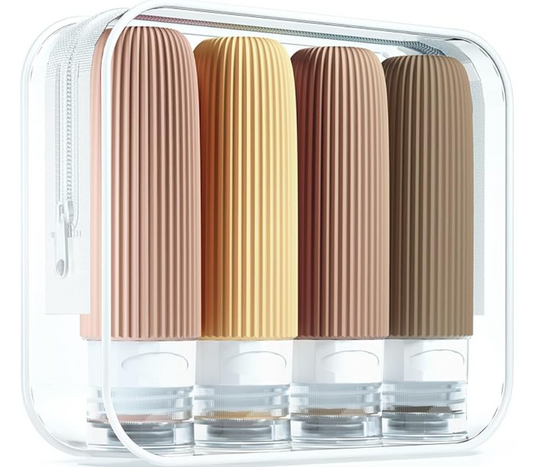 4 botes de shampoo para viaje