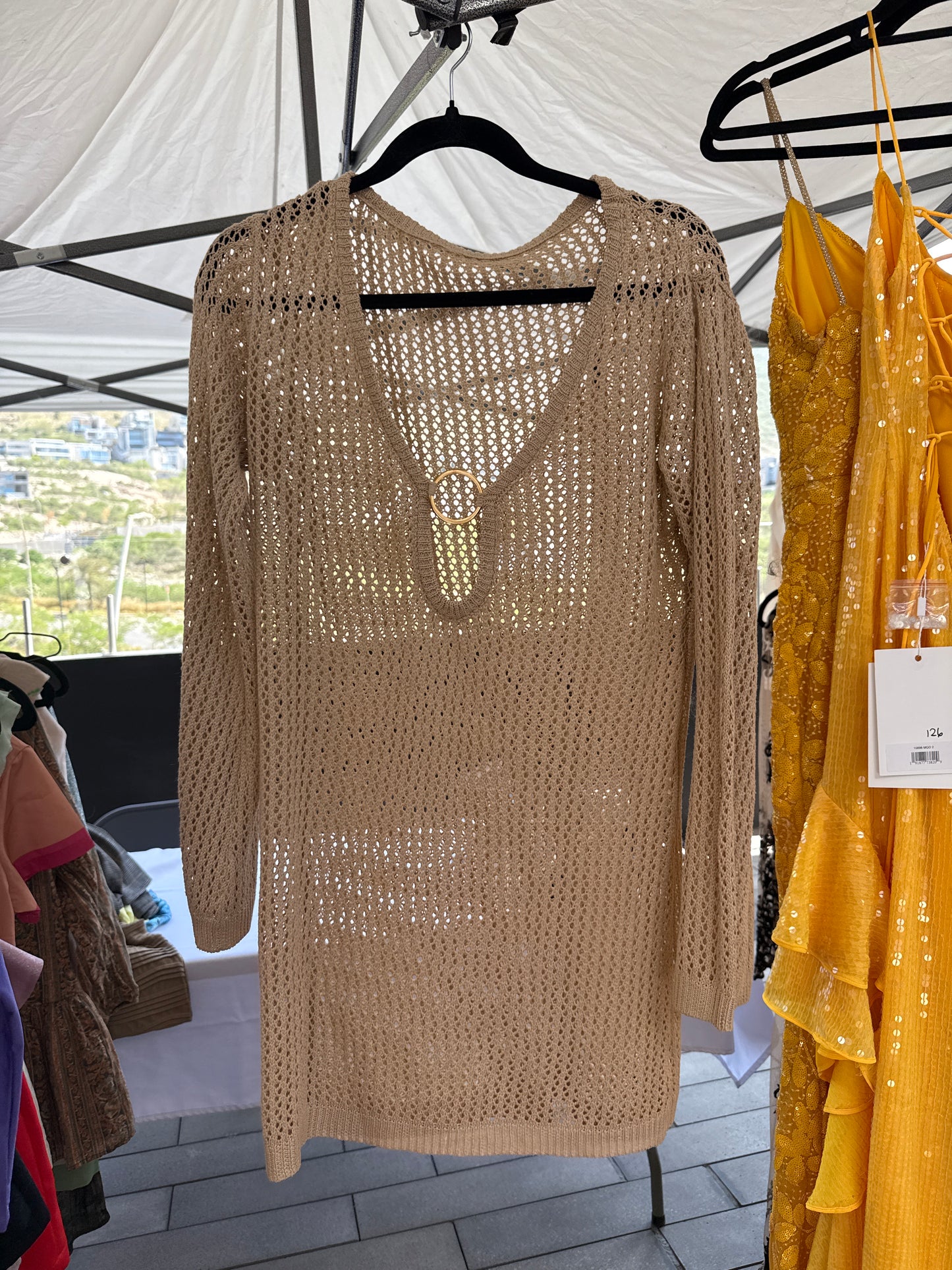 vestido corto crochet playa