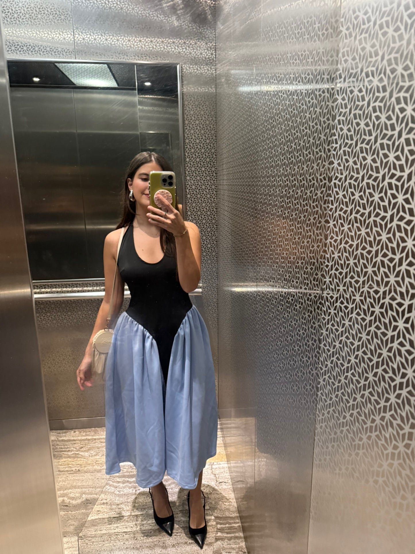 Vestido cute azul con negro