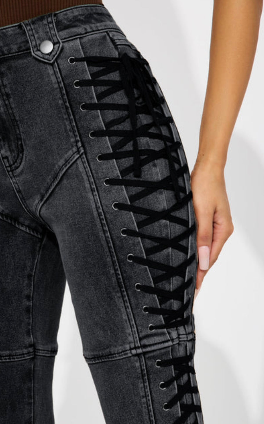Jeans lace up
