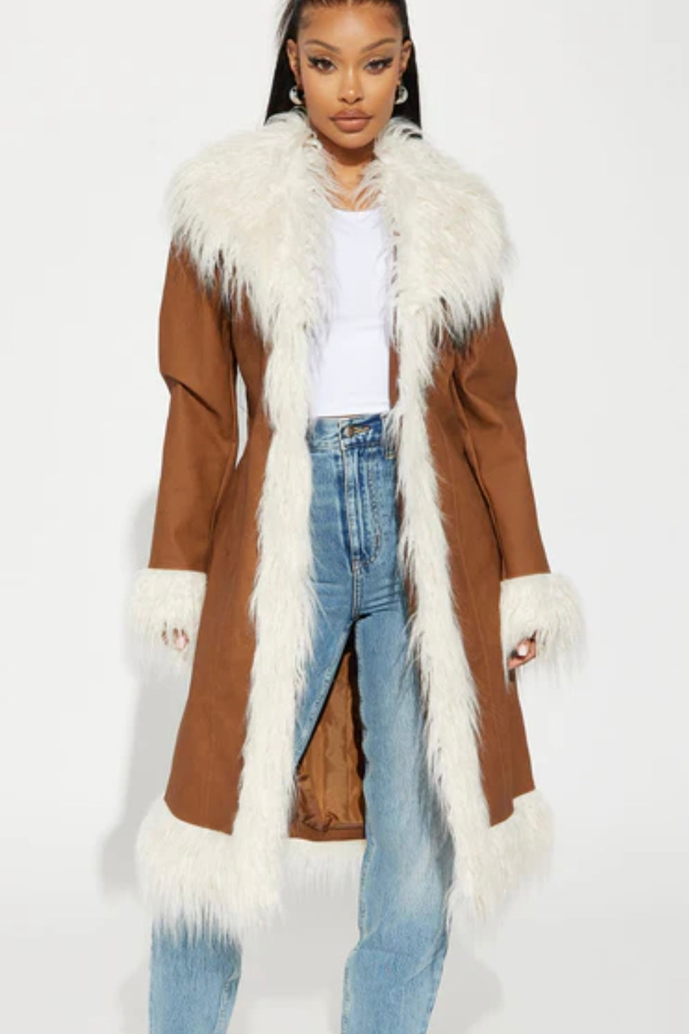 Saco de pelos y faux suede