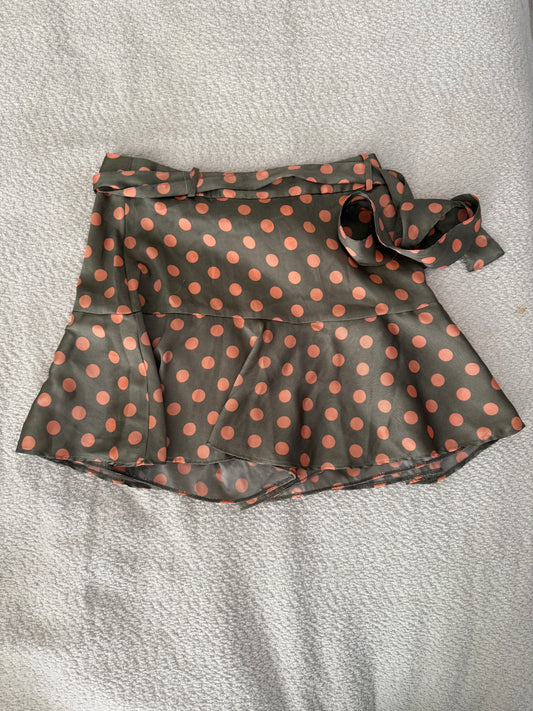 Falda short polka dots satin