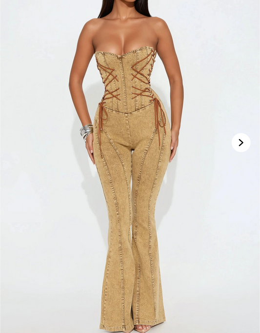 Jumpsuit acid wash cafe