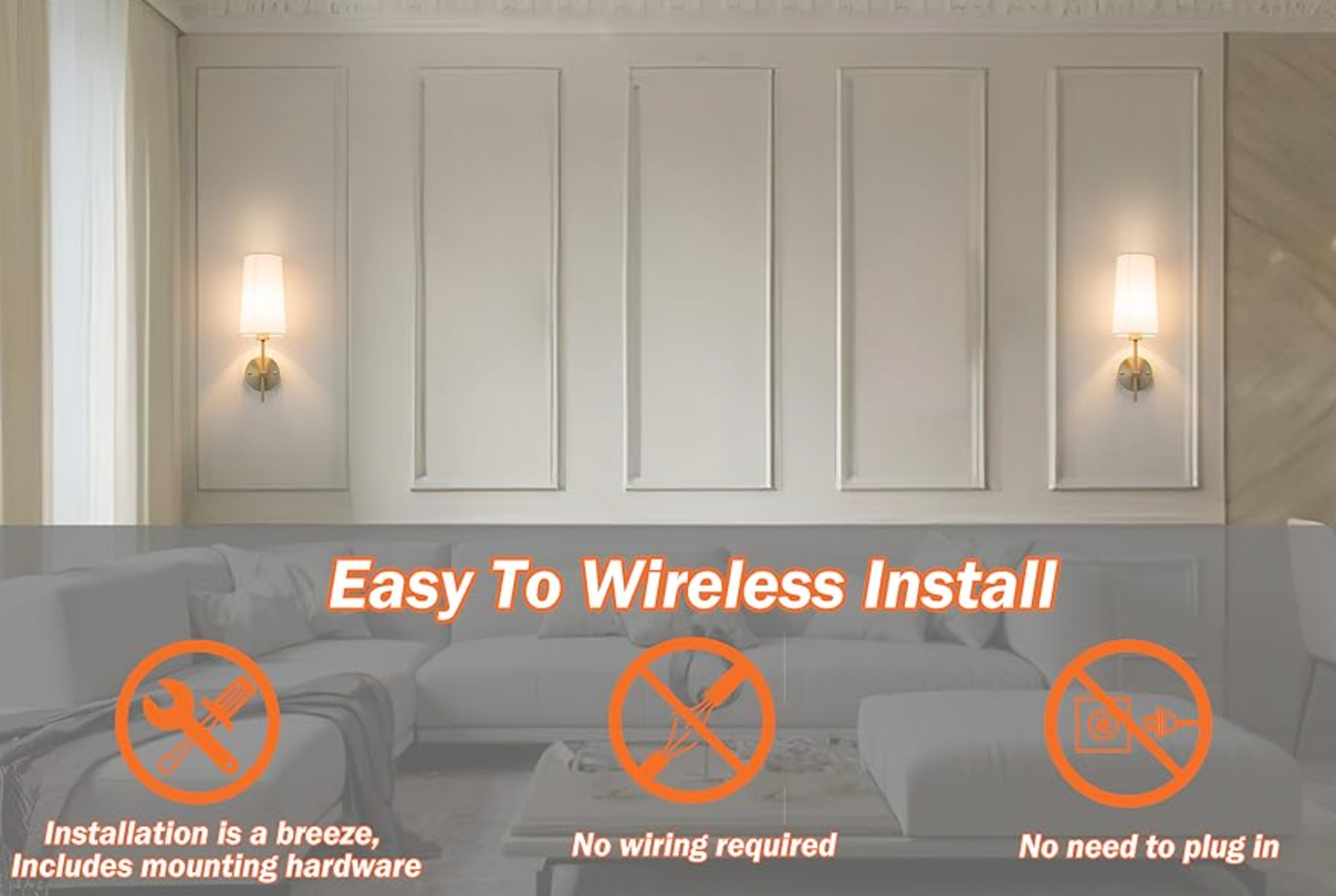 2 Lámparas de pared que NO REQUIEREN CABLEADO