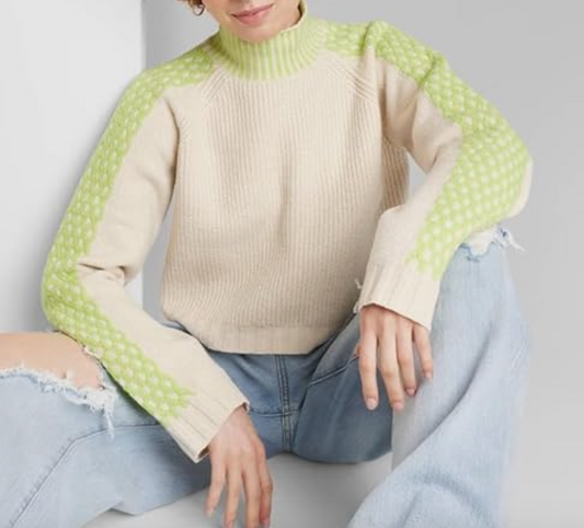 Sueter tejido con detalles neon