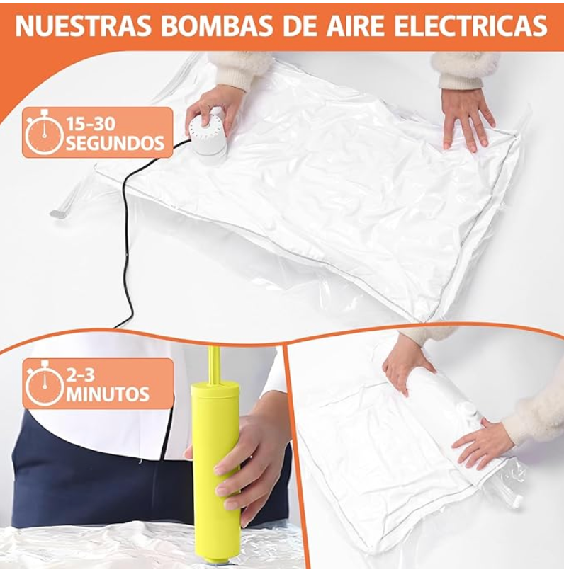 12 bolsas para empacar al vacío con bomba eléctrica