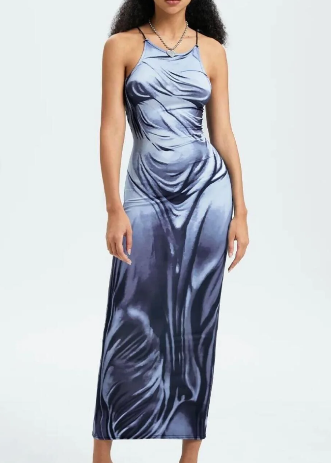 vestido efecto mojado